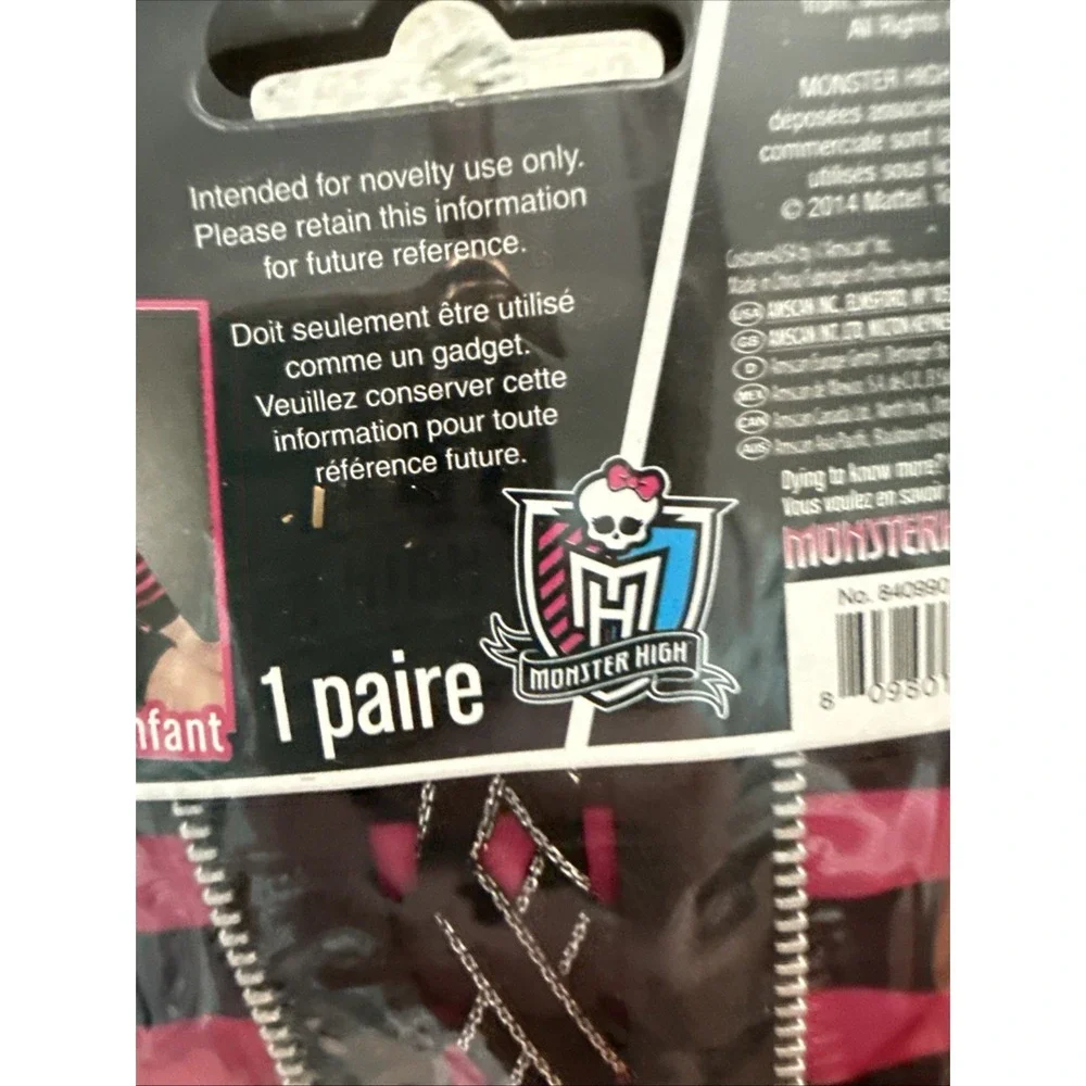 Monster High Creeptastic Corset Childs Gloves Fingerless  Ages 6+ 2014
